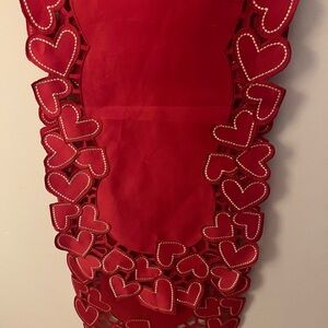 Tahari Red Heart Cutout Table Runner